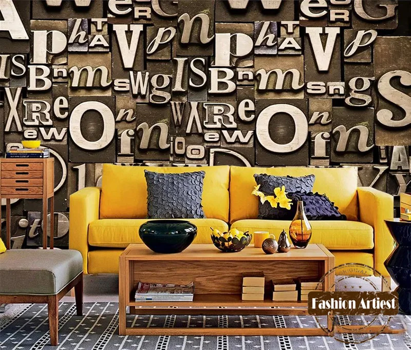 Пользовательские 3d Винтаж деревянная доска обои росписи резьба по дереву письмо