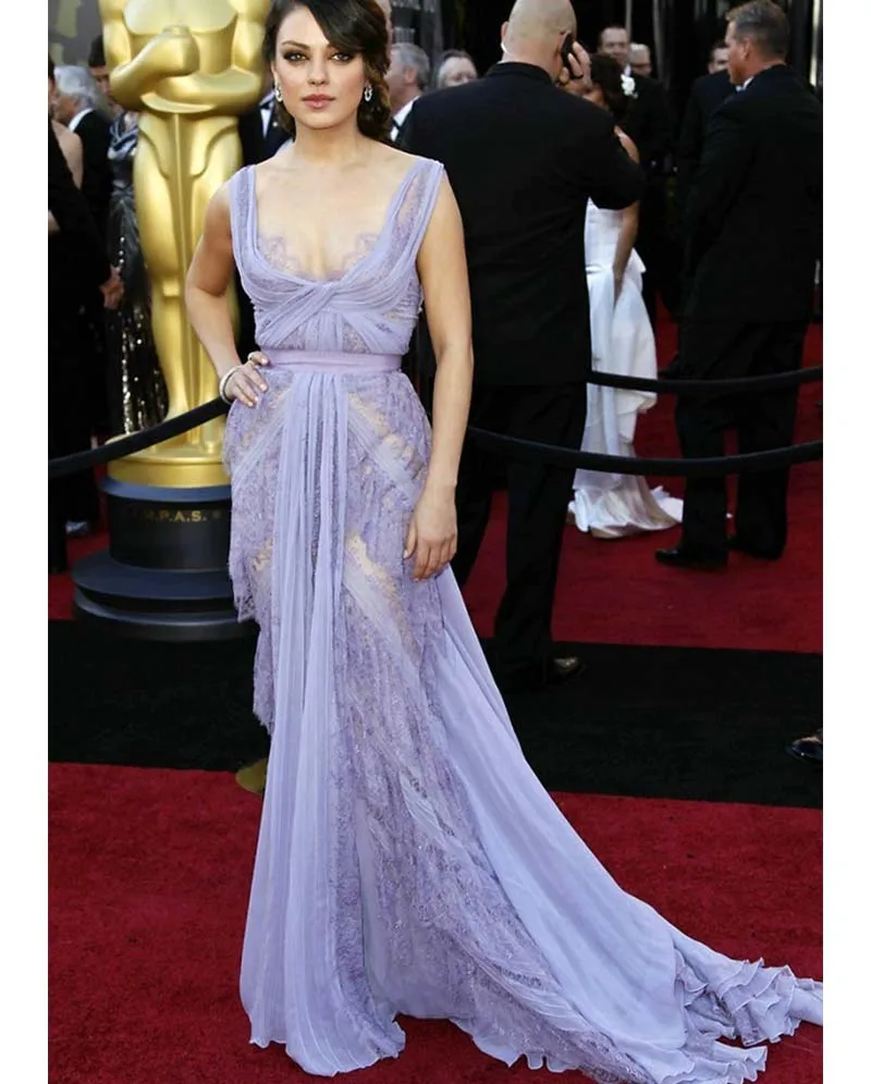 Кружевное и шифоновое длинное платье для выпускного вечера уникальный дизайн