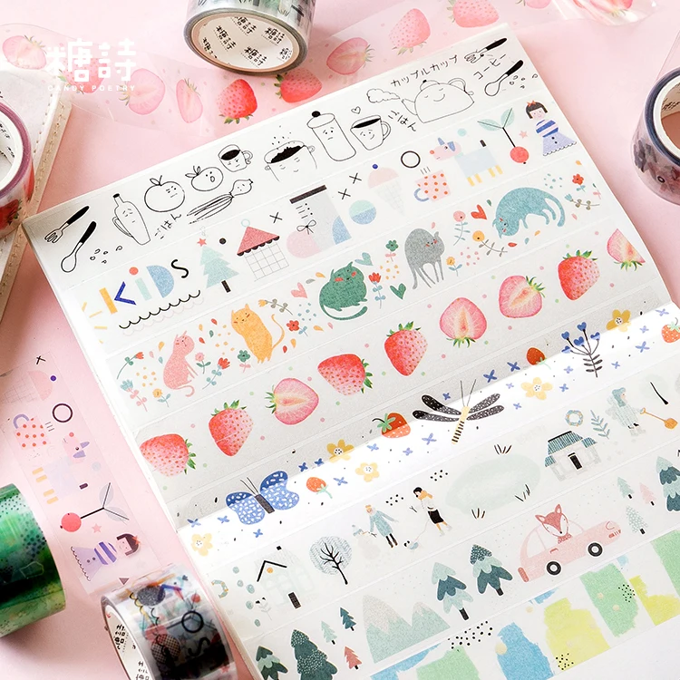 25 мм Широкий чудесный мир животных/фруктов/Повседневная жизнь PET лента для