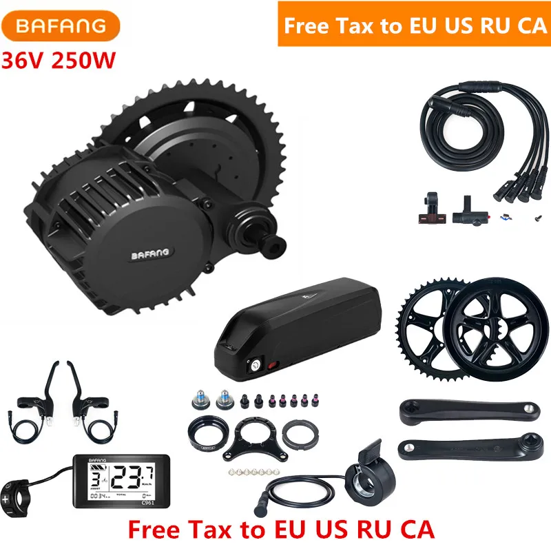 36V 250W Bafang 8fun BBS01B Средний привод двигателя C965 C961 наборы с 13AH Hailong литиевая батарея