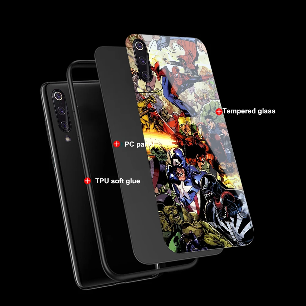 Ciciber для Xiaomi MI 9 8 6X A2 MIX 2 2S Poco F1 стеклянные чехлы телефонов Redmi Note 7 6 5 Pro Plus Marvel DC