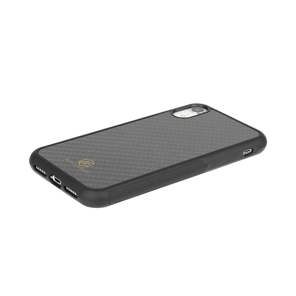 Глянцевый чехол Mcase для iPhone XS MAX противоскользящий из натурального углеродного