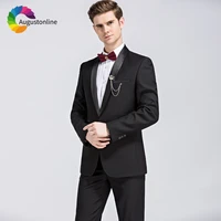 black business men suits slim fit wedding groom tuxedos 2 pieces jacketpants bridegroom suits prom wear blazer