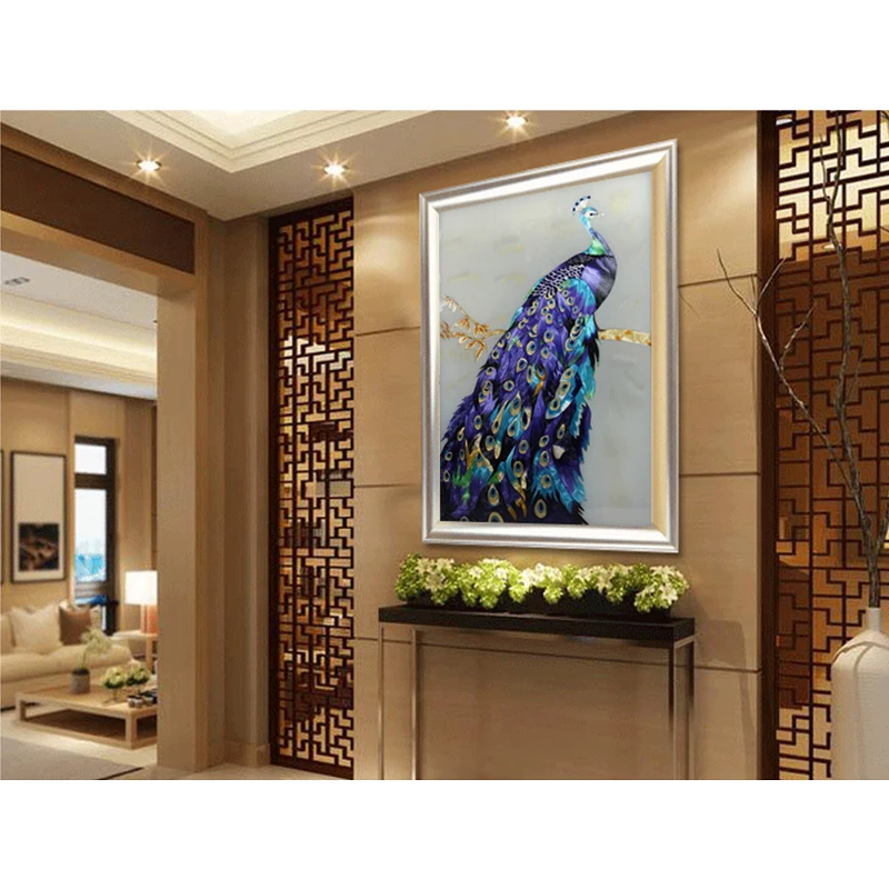 Вышивка стразами особой формы сделай сам мозаика из страз с тисненым павлином