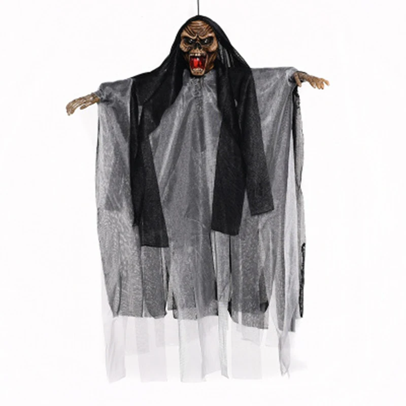 Animated Skeleton Hanging Halloween Decoration Scary Ghosts Electric Grim Reaper Spooky Party Prop Ktv Bar | Дом и сад