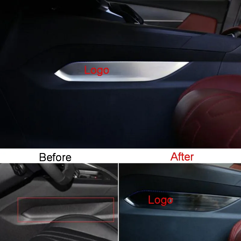 

Tonlinker Interior Car Gear position Beside Cover sticker for Peugeot 3008/GT 2017-19 Car Styling 2 PCS Metal Cover sticker