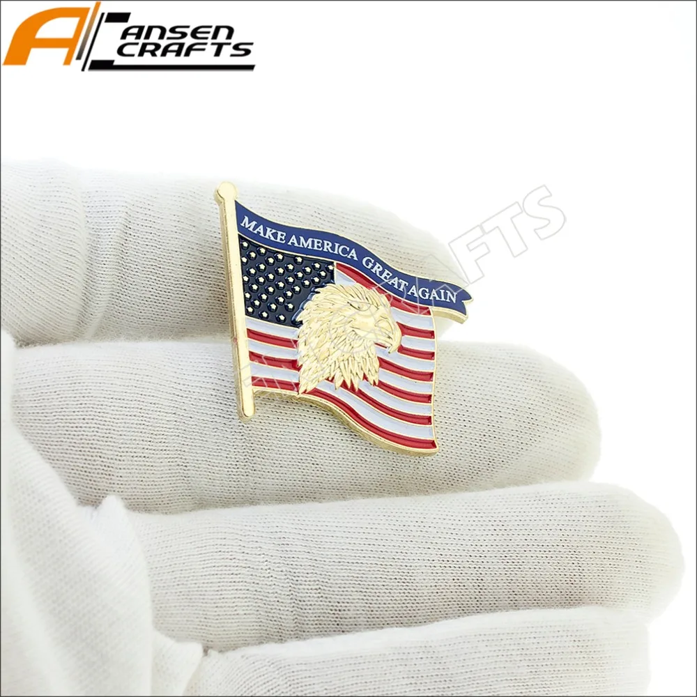 USA Presidential Election Bald Eagle Flag Lapel Pin Badge | Дом и сад