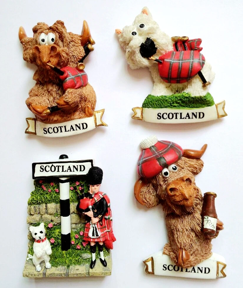 Ручная работа крашеный в стиле Scotland рюкзак 3D магниты на холодильник английские