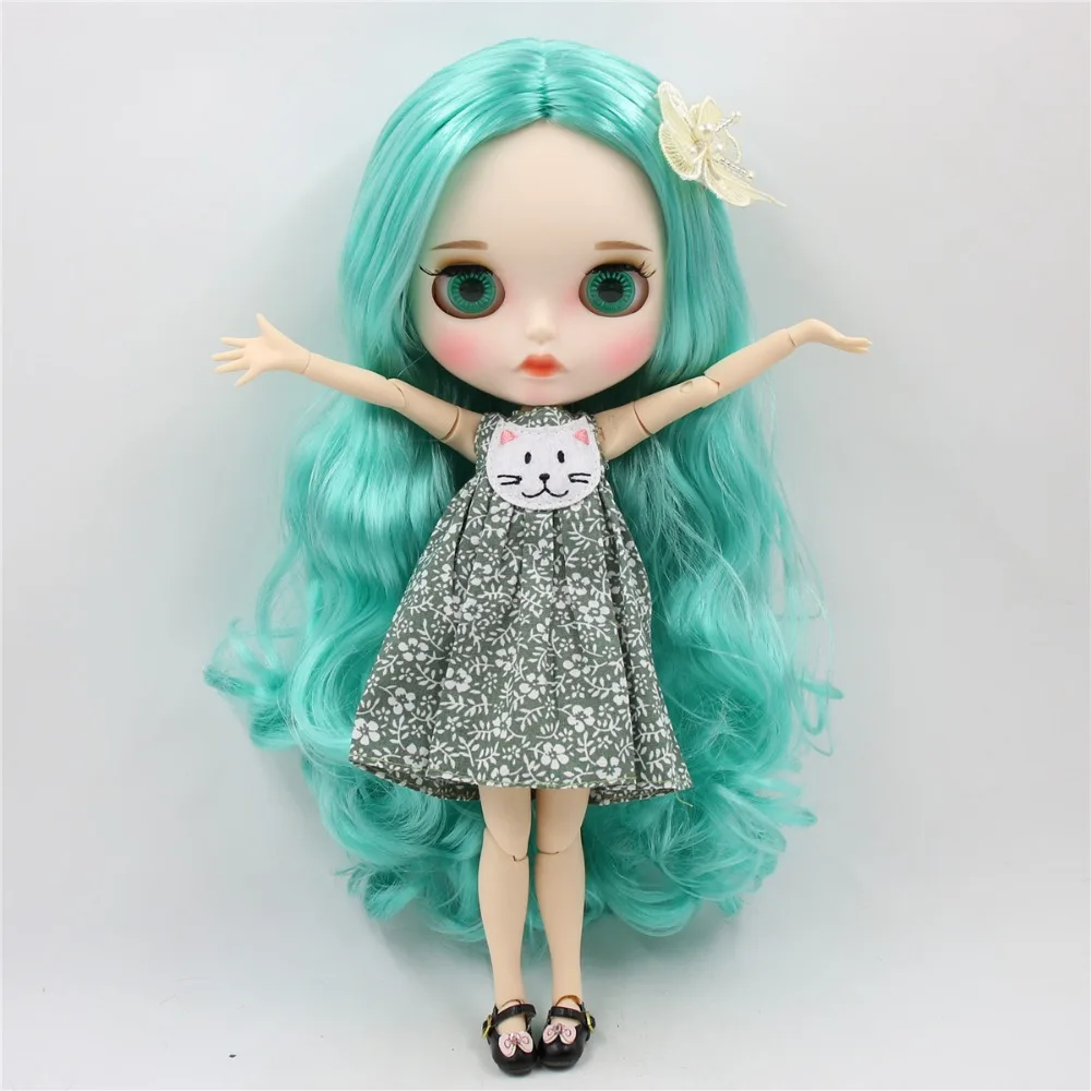 Ледяная фабрика blyth кукла 1/6 bjd белая кожа соединение тела Мятные волосы, новое матовое лицо резные губы с бровью индивидуальные лица 30 см
