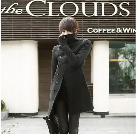 Мужское шерстяное пальто приталенное зимнее Длинная шерстяная куртка в