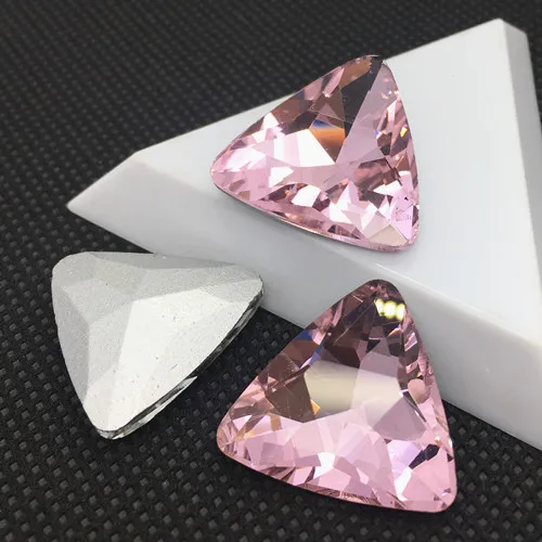 pink 8 мм 10 мм 12 мм 14 мм 16 мм 18 мм 23 мм трехугольное стекло, кристалл, камень, заостренный назад горный хрусталь все цвета для одежды diy - Color: pink