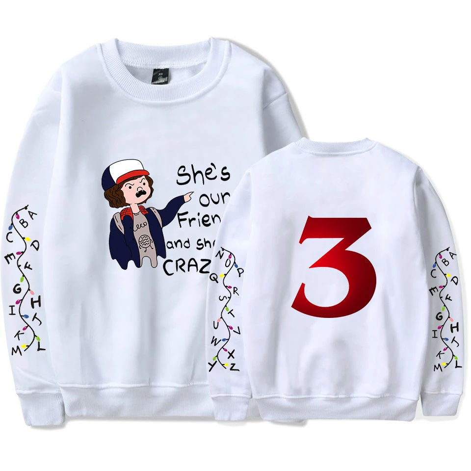 Толстовка с принтом Stranger things 3 модные женские/мужские свитшоты длинными рукавами