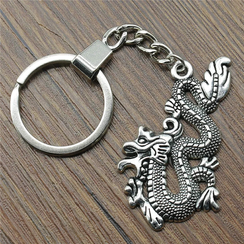 Фон с китайским драконом и цепочка для ключей животных DIY ручной работы Подарки
