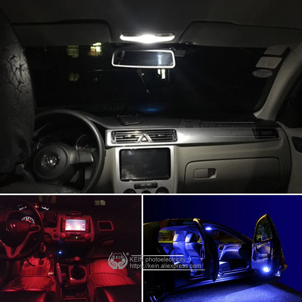 KEIN 20pcs t11 led BA9S T4W 363 COB bulbs 4SMD red blue white ba9s auto dome interior reading vehicle signal lamps light 12V | Автомобили