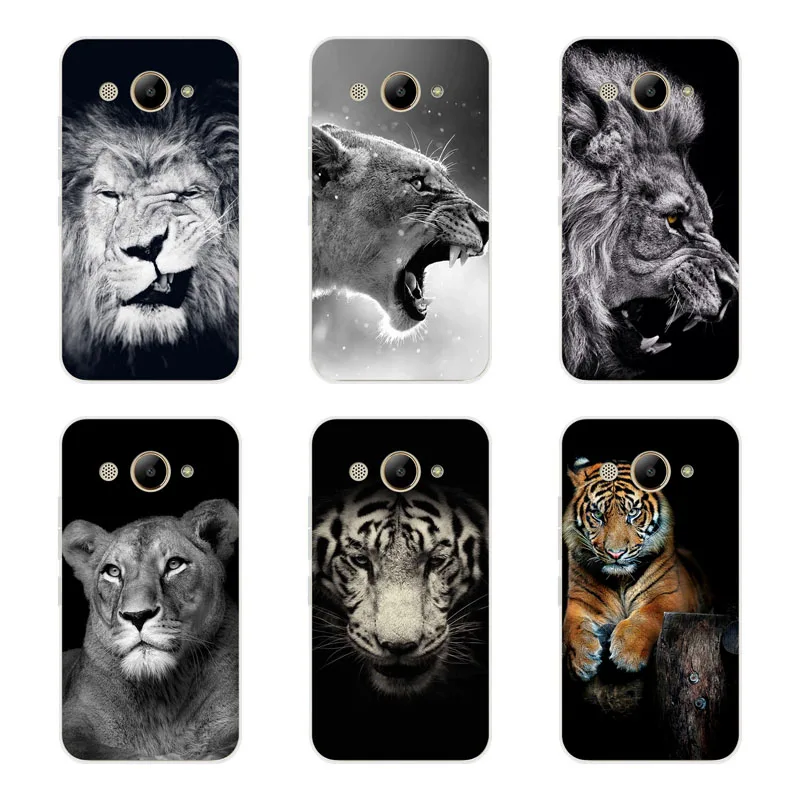 Huawei y3 2017 чехол силиконовый tigon живопись животного мягкий ТПУ задняя крышка для