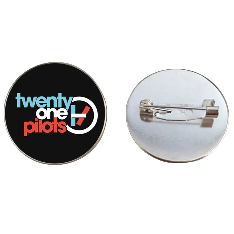 Рок-Группа Twenty One Pilots брошь Badage 25 круглый стеклянный кабошон Античная Бронзовый, серебристый цвет булавки броши для фанатов аксессуары