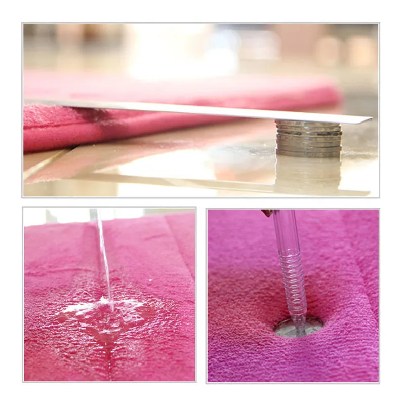 

RFWCAK Thicken Coral Fleece Memory Foam Carpet Absorbent Non-slip Mat Slow Rebound Rug Vertical Stripe Parlor Bathroom Door Mat