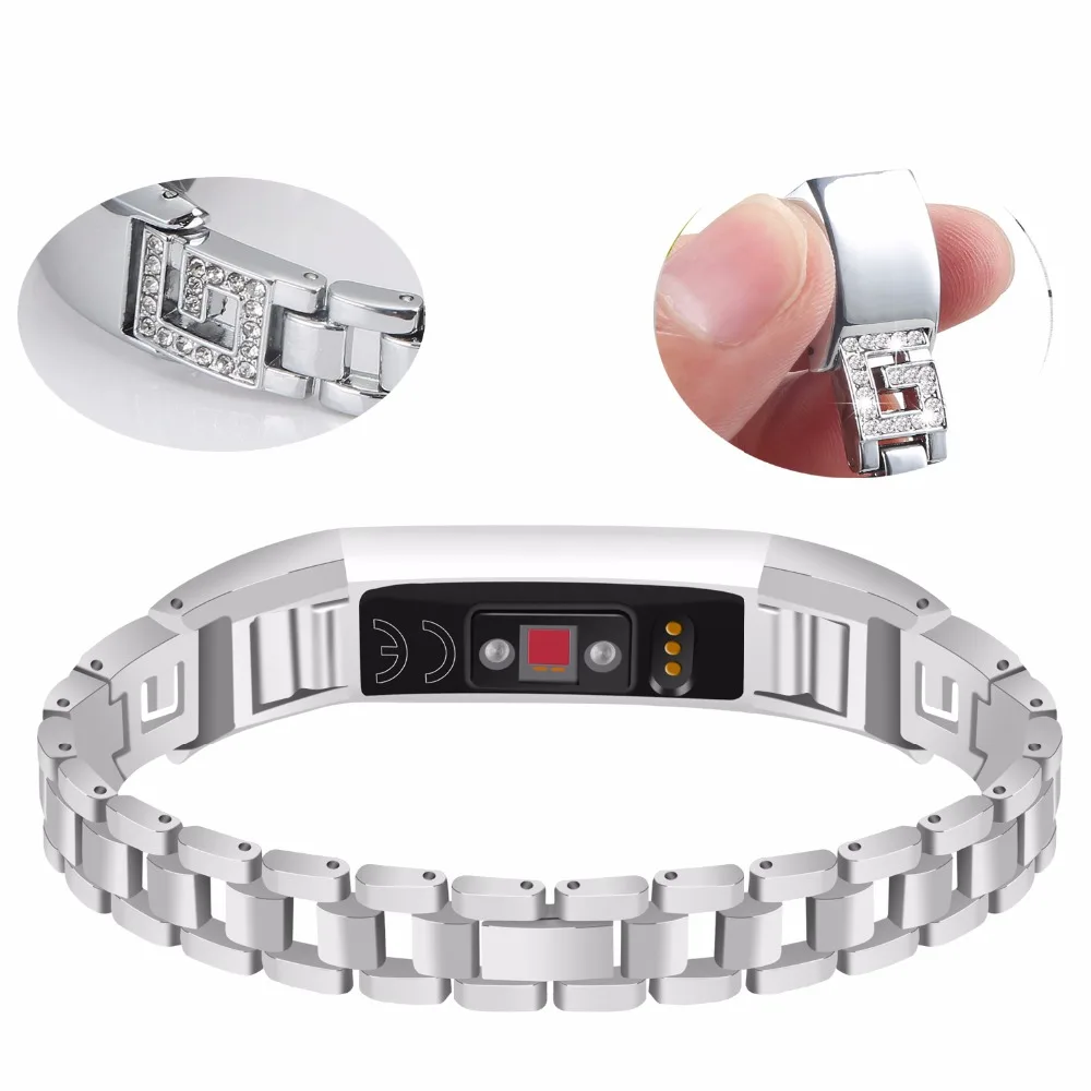 Сменные металлические ленты JOYOZY Для Fitbit Alta HR и серебристые розовые золотые со