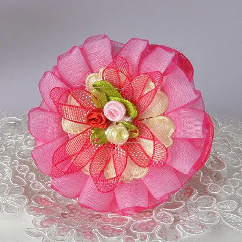 Новое поступление корейские кружевные тюлевые банты с оборками и цветочным