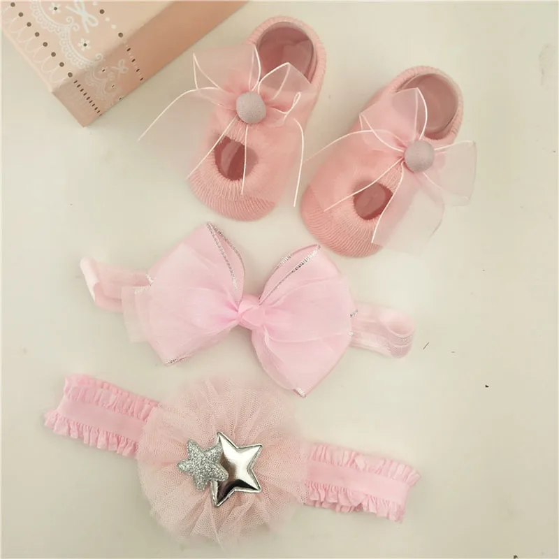 NEW STYLE FASHION HEADBANDS WITH BOW SOCKS SET BABIES GIFT | Детская одежда и обувь
