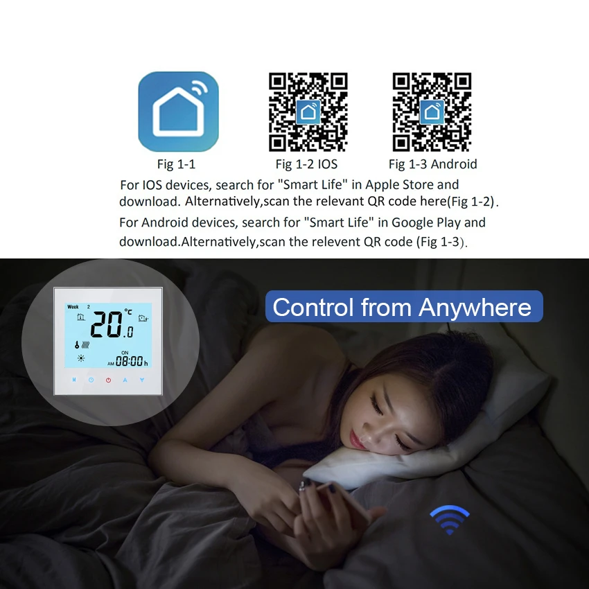 Термостат WiFi контроллер температуры для электрического/водяного/газового котла напольного отопления термостата wifi TUYA Smart Life in 16A/3A
