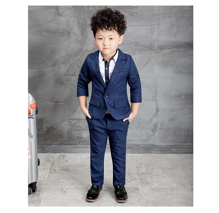 Single Button Baby Suit Gentle Style Child Blazer Liitle Boys Formal Dress For Wedding Slim clothing set Age: 2-10T | Детская одежда и
