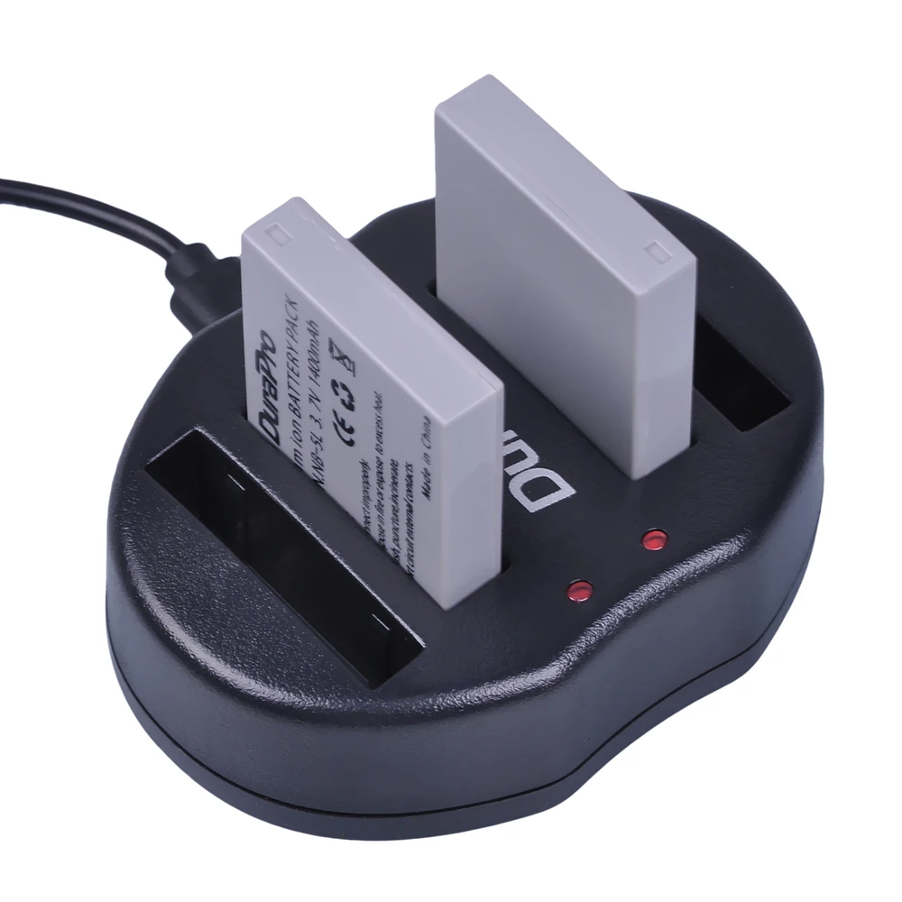 2 шт. DuraPro NB 5L NB5L литий ионная аккумуляторная батарея + USB двойное зарядное