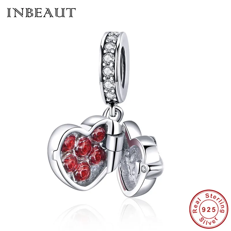sc1069 INBEAUT 925 пробы Серебряная Классическая безопасная цепочка с ромашками Синий Циркон звезда гитара Роза Шарм Подходит для Пандора Браслет - Окраска металла: sc1069