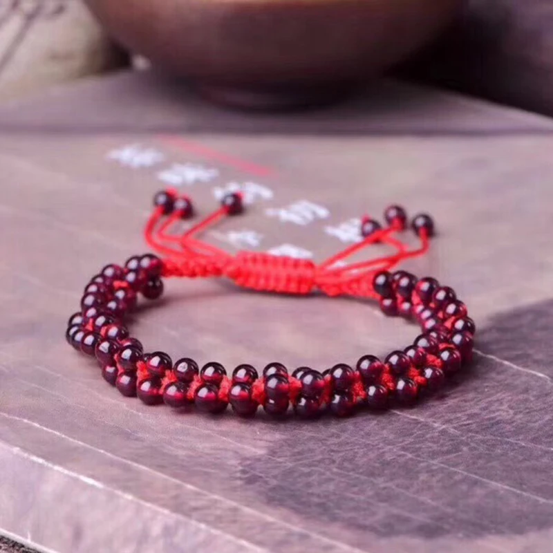 Оптовая продажа браслеты из натурального граната женские ручной работы S