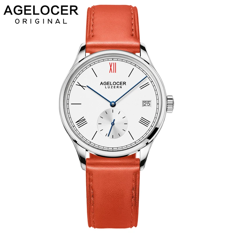 Enlarge Original Brand Agelcoer luxury dress women Waterproof Watches Automatic Mechanical Watch genuine leather watch 1201D4