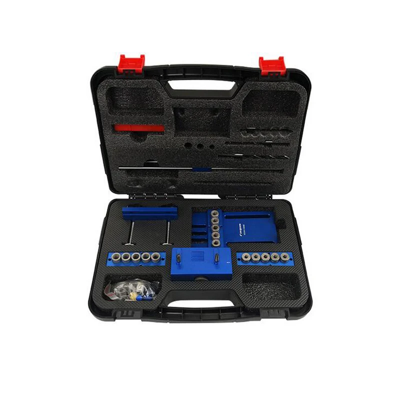 

28pcs Aluminium Alloy Dowelling Jig Set Wood Dowel Drilling Position Cam Kit for woodworking with Case