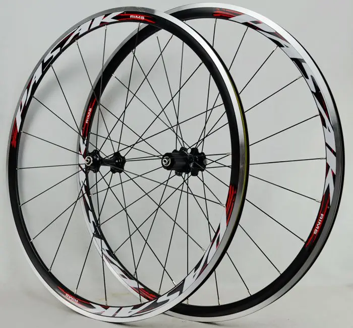 black hub red Pasak пара колес для велосипеда, полный набор колес для шоссейного велосипеда 700 c, герметичный подшипник, ультра светильник, набор обода колеса, 11 держателей для скорости - Цвет: black hub red
