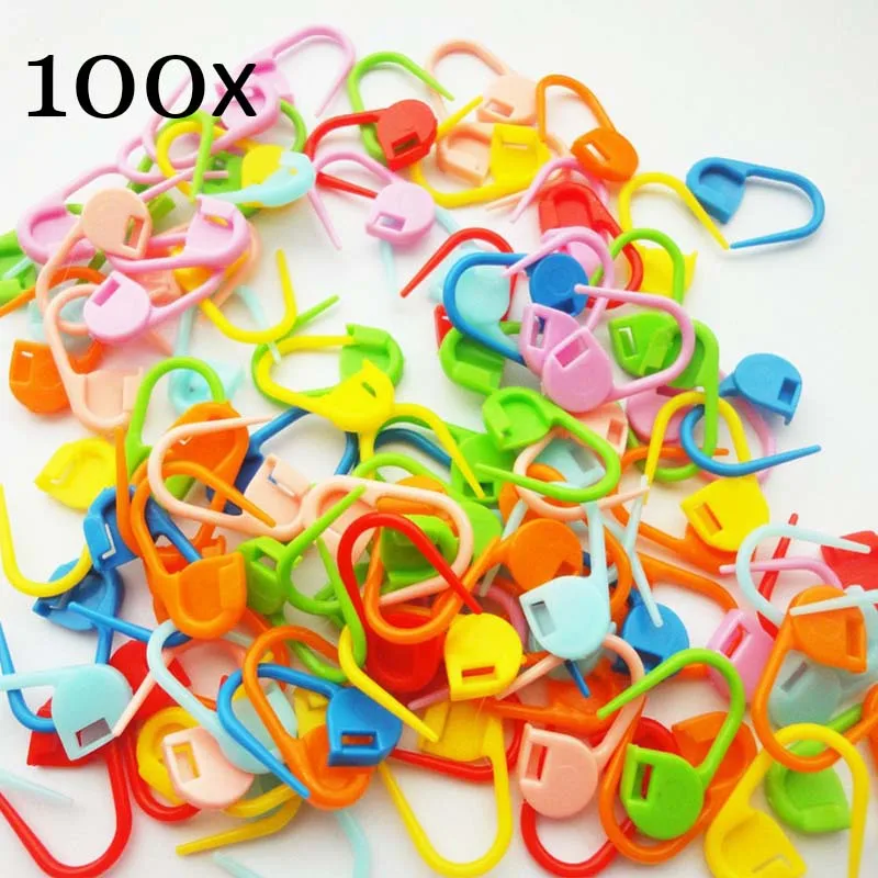 100 шт Красочные Пластик Плетеный вязаный Вязание крючком для вязания стежка
