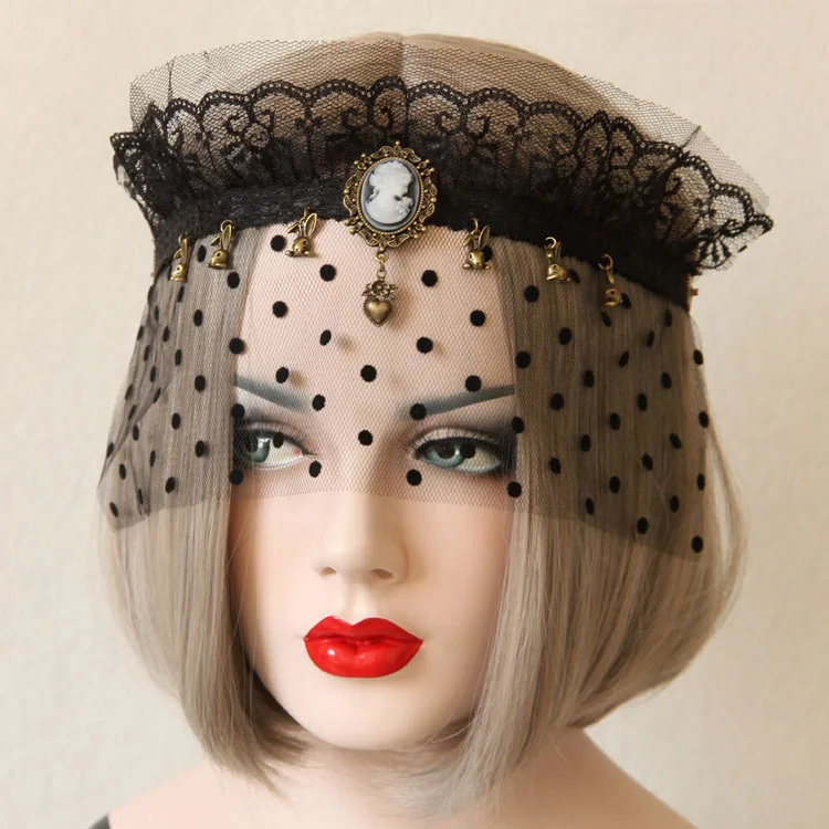 style 4 Женская элегантная Сексуальная Готическая Корона, Черная кружевная вуаль с цветами, маска для глаз на половину лица, эластичная повязка на голову, костюм, Бальные вечерние аксессуары для Хэллоуина - Цвет: style 4