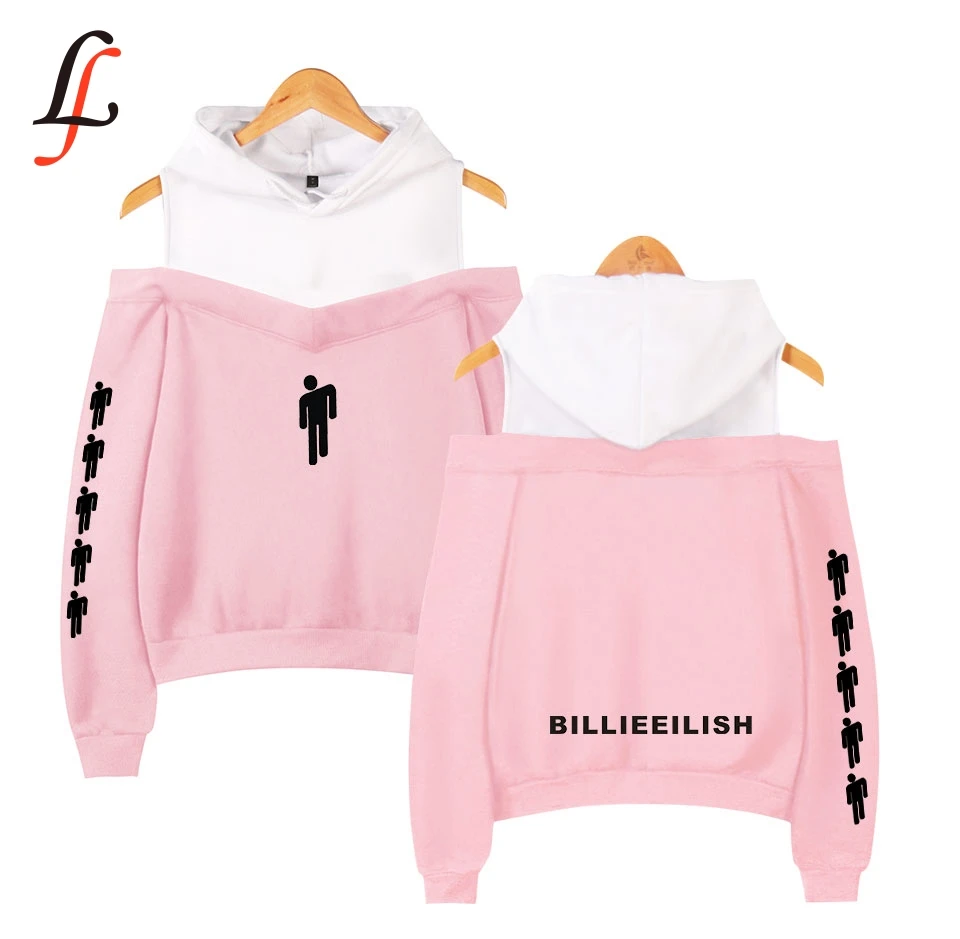 Billieeilish, женские сексуальные толстовки с капюшоном на плече, Толстовка на лямках, толстовка Billie eilish, Kpop, топы, Повседневная Уличная одежда, спортивный костюм