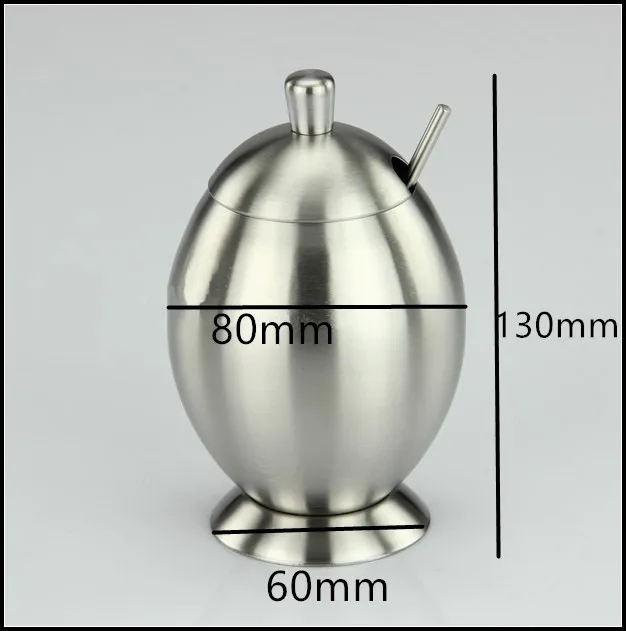 Сахарница в форме яйца из нержавеющей стали с крышкой и ложкой для сахара 300 мл|sugar