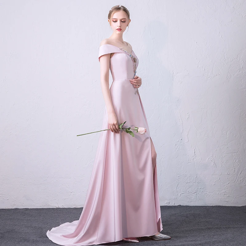 Женское вечернее платье SSYFashion розовое с коротким рукавом и | Свадьбы торжества