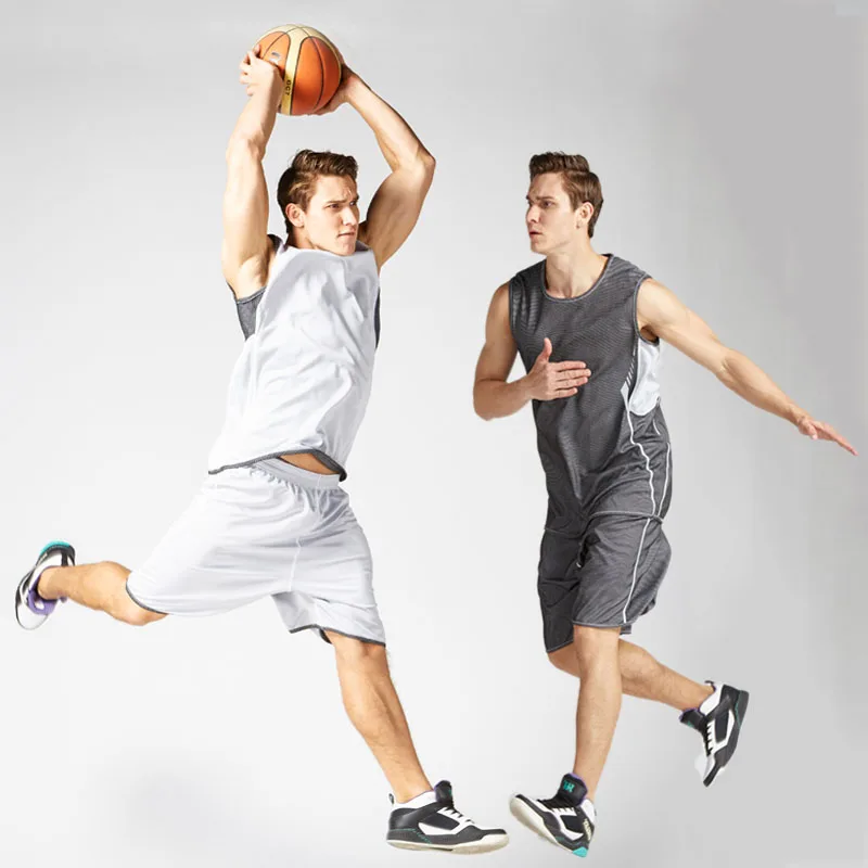 2017 быстросохнущие Реверсивные Мужские баскетбольные майки колледжа набор