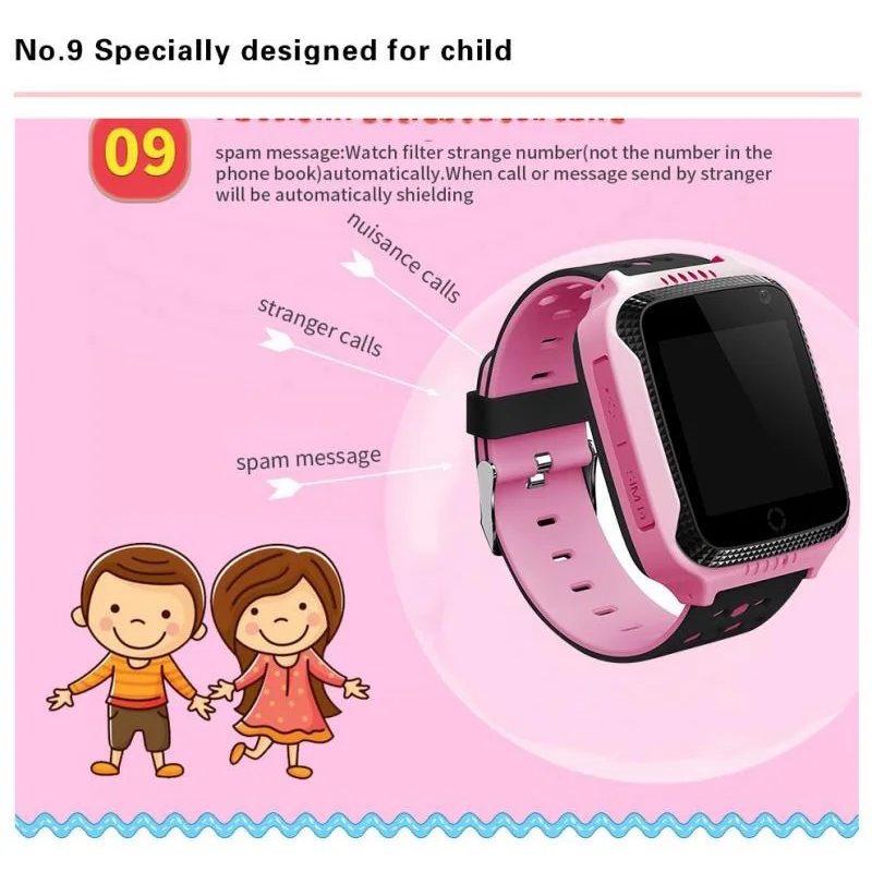 Pink Русские Смарт-часы Verision для детей, gps локатор, часы SOS, вызов с камерой, фонарик, умные часы, детские часы, шагомер - Цвет: Pink