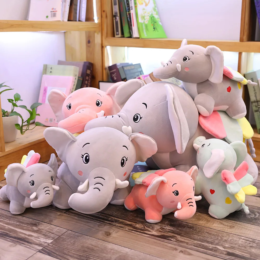 30-60cm Giant Size Elephant Plush Toys Cute Pink Grey Soft Stuffed Animal Large For Children Girl Birthday Gift | Игрушки и хобби