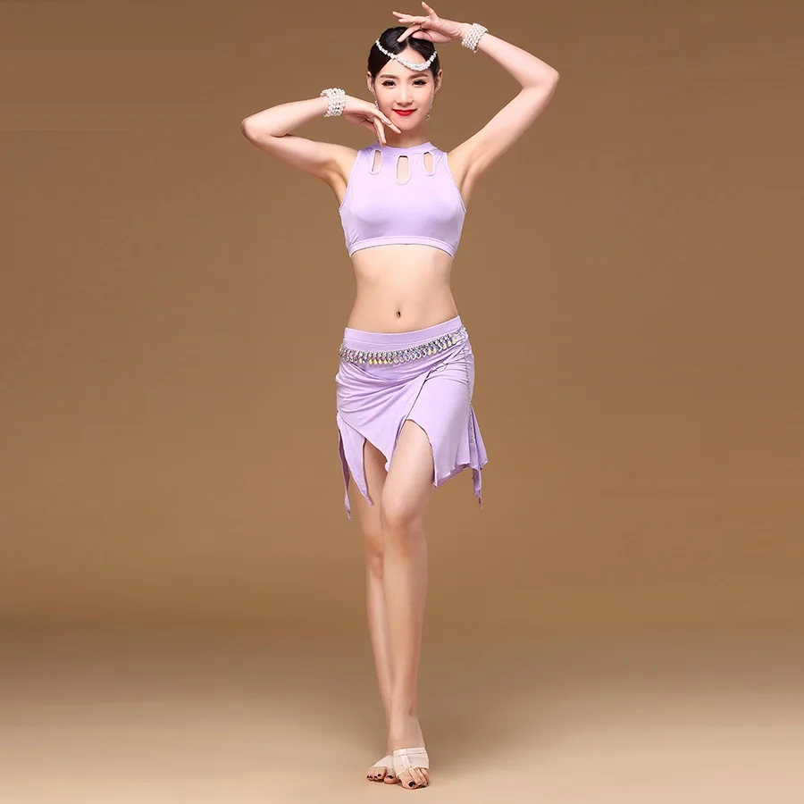 Костюм для танца живота топ + короткая юбка комплект из 2 предметов танцевальная