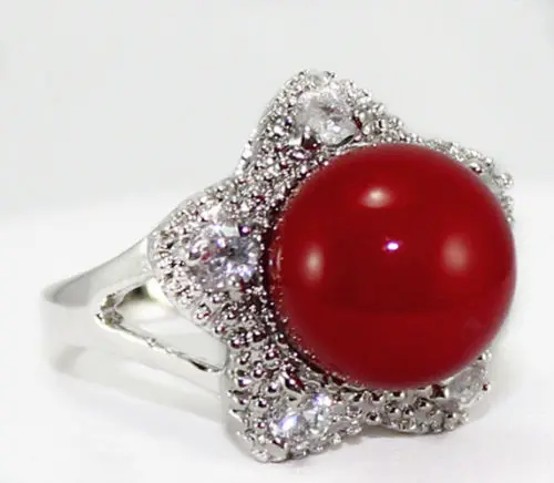 Бесплатная доставка&gt &gt&gt&gt 6 цветов 12 мм Жемчуг ЮЖНОГО МОРЯ Размер кольца: 7 8 9