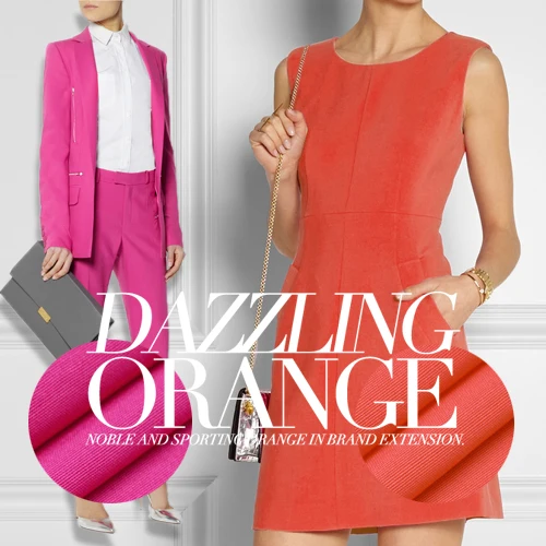 Искушение персикового/оранжевого столкновения стрейч хлопок модная ткань очень