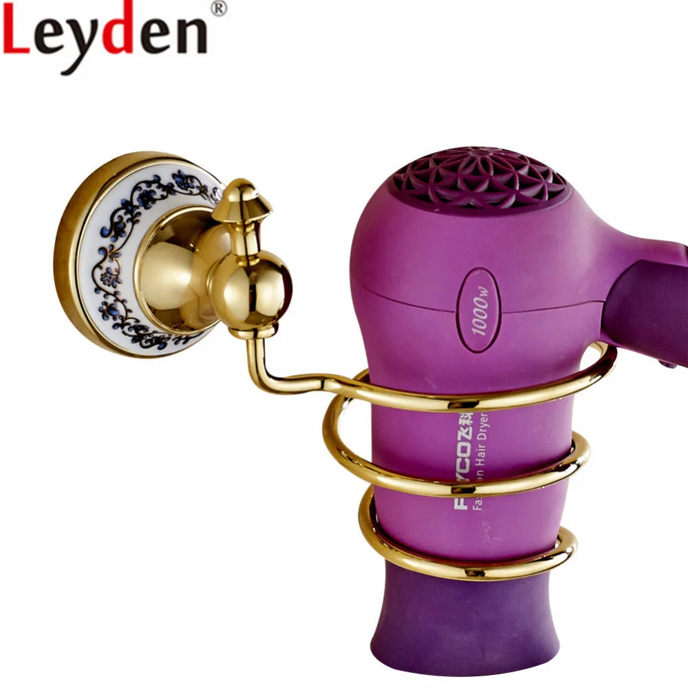 Держатель для фена Leyden держатель ванной комнаты из латуни золотистого цвета