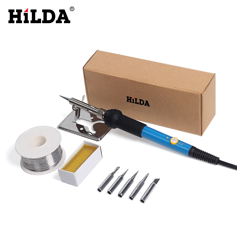 Электрический паяльник HILDA 220 в 60 Вт EU с 5 шт. наконечниками для паяльной станции