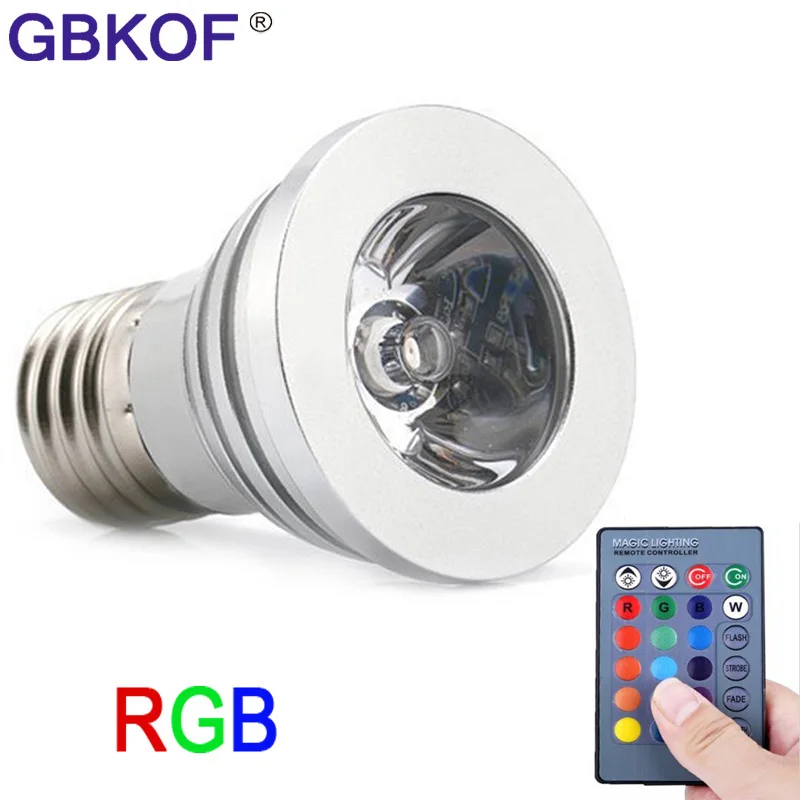 E27 RGB светодиодный 16 Цвет светильник с 3 Вт E14 MR16 GU10 Светодиодный лампа Точечный Multi
