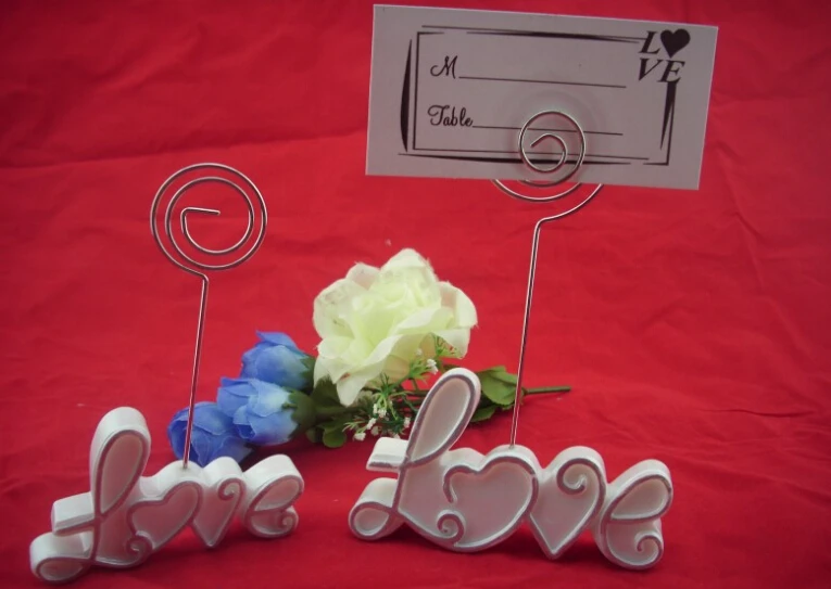 20 шт. белое меню с надписью Love Name держатель для карт зажим свадебной вечеринки |