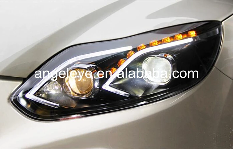 Комплект для Ford Focus 3 2012-2014 год светодиодный фары налобный фонарь черный Корпус |