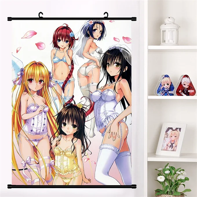 S Аниме To LOVE Ru Eve Микан Юки тьма Kotegawa Yui Momo Belia Deviluke настенный свиток плакат Настенные подвесные плакаты домашний декор - Цвет: S