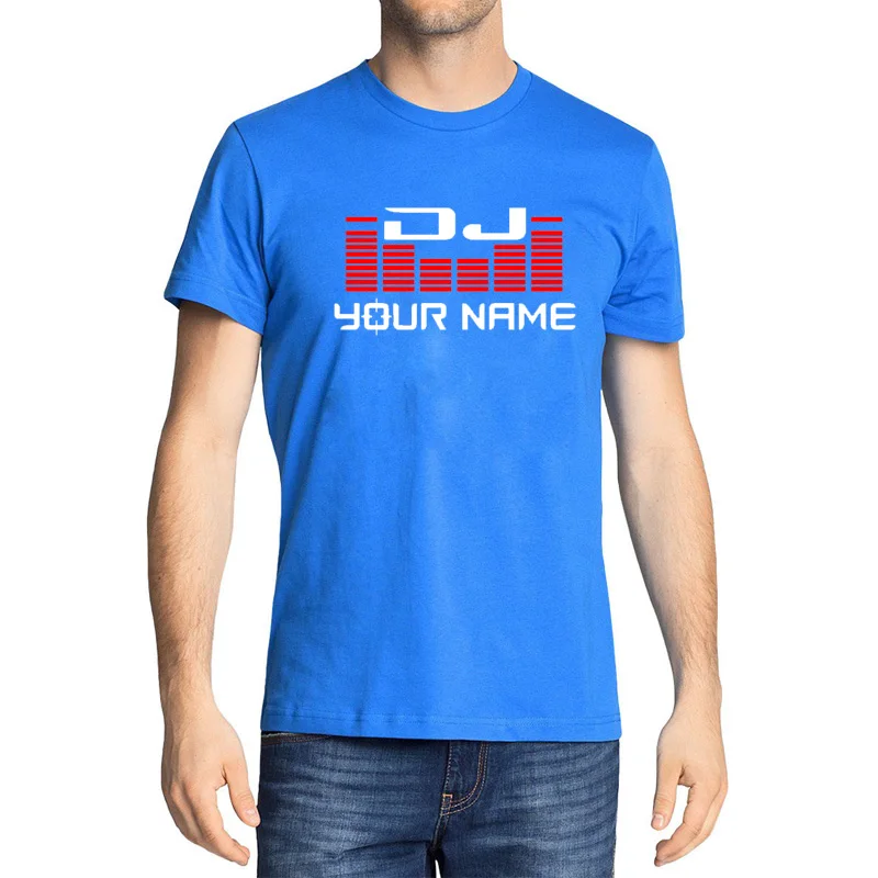 DJ ваше имя Для мужчин белая футболка с принтом Camiseta Hombre хип-хоп мода хлопок